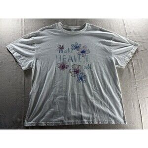 "Make Heaven Full" Floral Graphic Tee - Size L